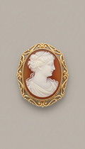 Victorian Cameo Gold Brooch Carved Shell