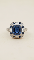 Art Deco Sapphire Ring Platinum Setting