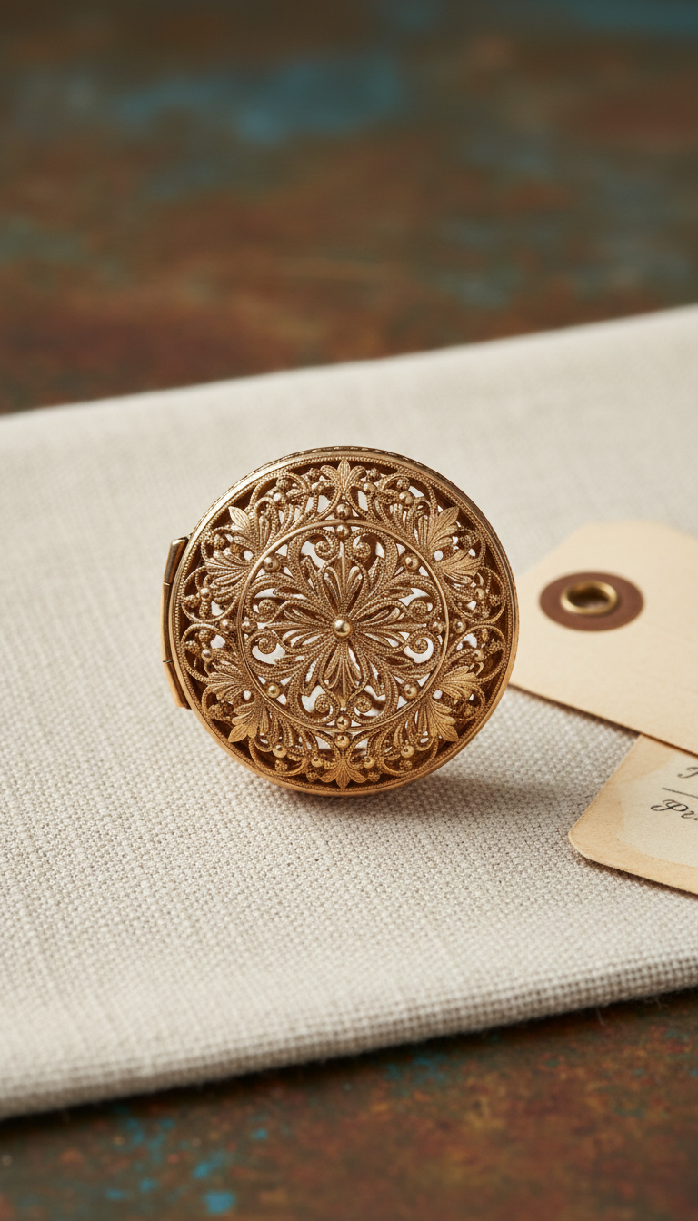 Edwardian filigree gold locket