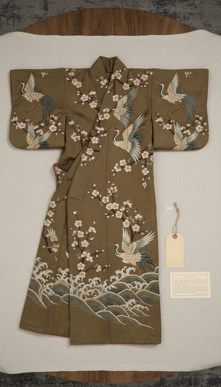 1920s silk embroidered kimono