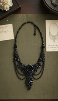 Victorian jet mourning necklace